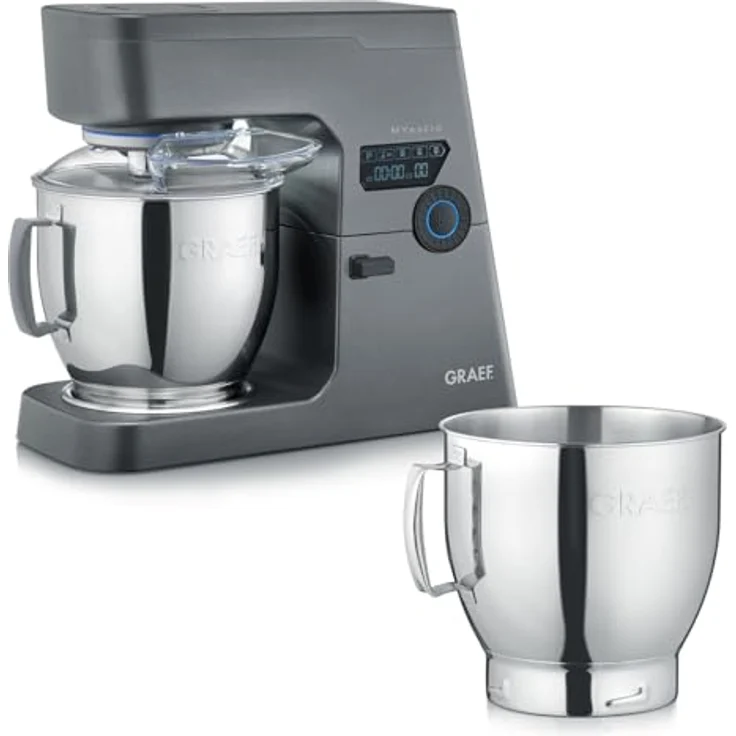 GRAEF MYestro KM7016, Küchenmaschine mit 7 L Edelstahlrührschüssel, 800 W flüsterleiser Motor, ideal für bis zu 3 kg Hefeteig – Bild 1