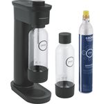 Grohe Blue Fizz Wassersprudler, Starter Set mit voreingestellten CO₂ Stufen, schwarz