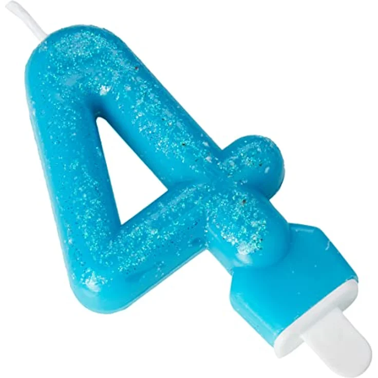 Amscan 9900765 - Zahlenkerze 4, Höhe 7,6 cm, Tortenkerze, Kuchenkerze, Geburtstag, Dekoration – Bild 4