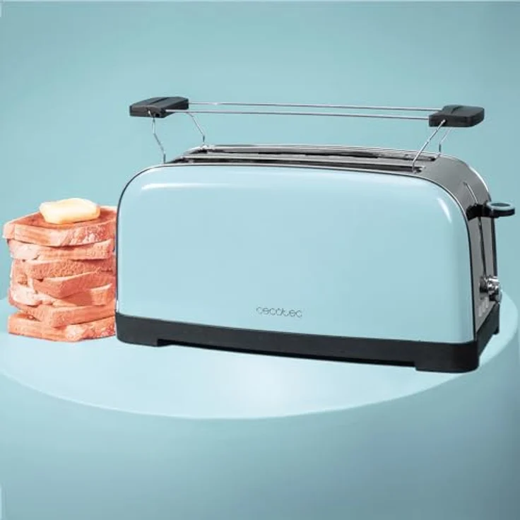 Cecotec Toastin' time 1500, Vertikaler Toaster mit 1500 Watt Leistung, Edelstahlgehäuse in Blau, für 4 Toastscheiben – Bild 5
