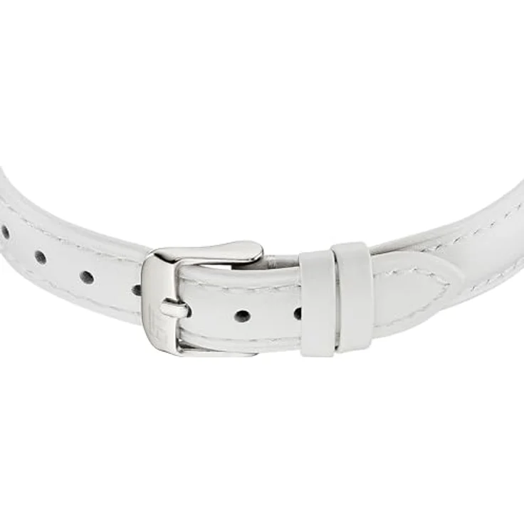 ETT Eco Tech Time Solar Damen Uhr Analog, Edelstahlgehäuse (Silber), weißes Lederarmband, präzises AS01 Uhrwerk, flach und leicht – Bild 3