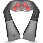 Snailax Shiatsu Massagegerät für Schulter Nacken Rücken mit Wärmefunktion 4D-Rotation Nackenmassagegerät gegen Verspannung für Haus Büro und Auto Geschenk für Männer, Frauen…