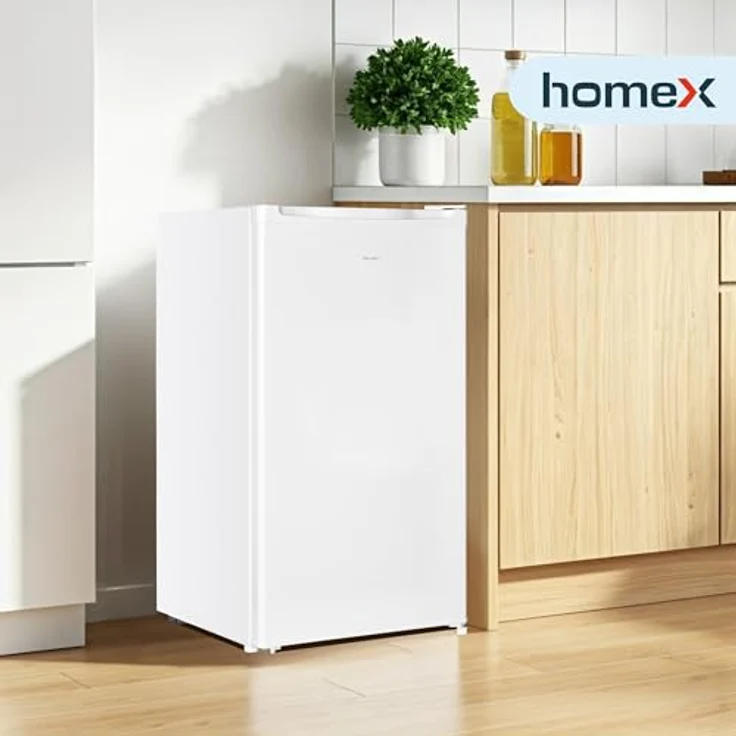 homeX CS1016-W Kühlschrank ohne Gefrierfach, 88L Vollraumkühlschrank freistehend, weiß, leise mit LED-Beleuchtung und verstellbaren Ablagen – Bild 7