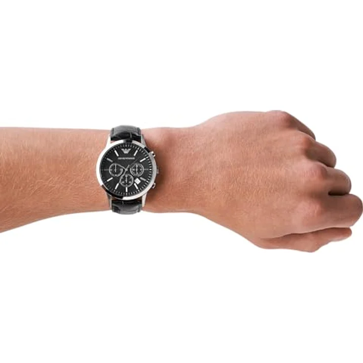 Emporio Armani Herren Chronograph Quarz Uhr mit Leder Armband AR2447 – Bild 5