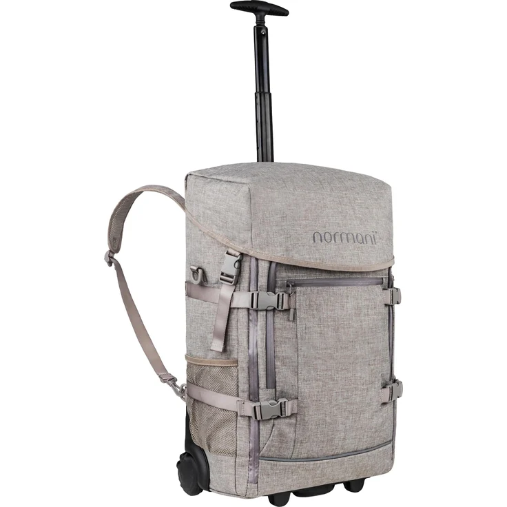 Normani Nara, Koffer Handgepäck, 37 l, Beige, mit gepolstertem Laptopfach und ergonomischem Teleskopgriff