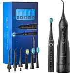 Fairywill Elektrische Zahnbürste FW-507, Sonic toothbrush mit Tip Set und Wasserfresser FW-5020E, ADA-geprüft, 5 Modi, langlebiger Akku (Weiß)