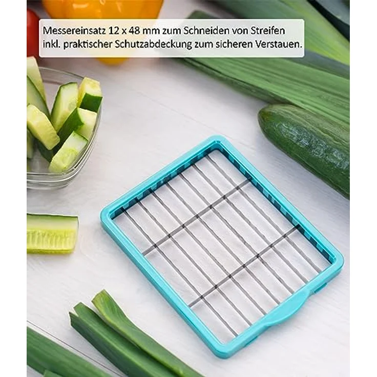 Genius Nicer Dicer Chef Professional Gemüseschneider Zubehör Set 5 tlg. Gemüsehobel Aufbewahrungseinsatz, Messereinsätze, Schutz für Messereinsätze, – Bild 4