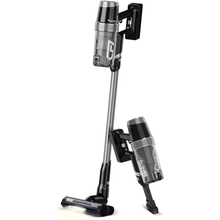 TurboTronic StormStick 120 Watt Zyklon Staubsauger & Handstaubsauger kabellos, Black-Silver, mit 22,2V Lithium-Batterie und rotierender Bürstendüse – Bild 1