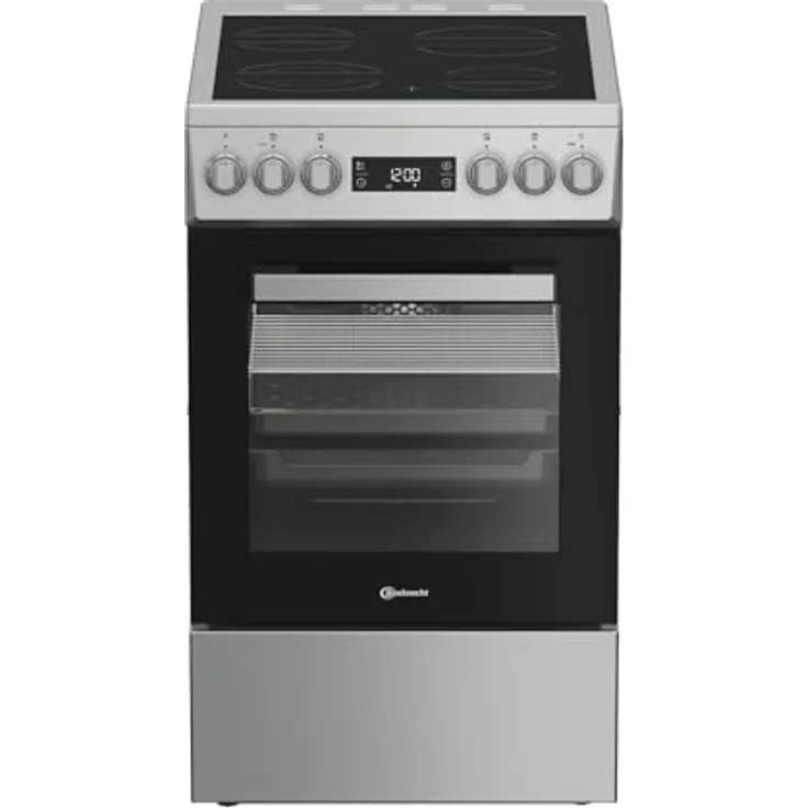 Bauknecht B5V8LMX Standherd, Heißluftbackofen mit 8 Funktionen, 4 Kochzonen, Hydrolyse-Reinigungsfunktion, Garraumvolumen 60 Liter, Edelstahl-Optik