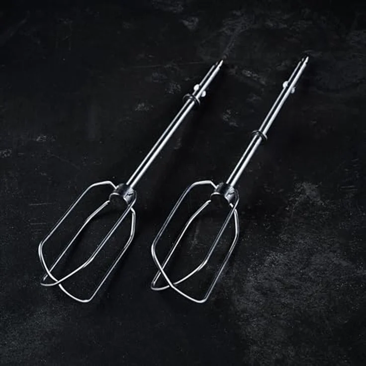 AEG HM 3330 Handmixer (450 Watt, 5 variable Geschwindigkeitsstufen, Turbo-Funktion für Höchstleistung, Auswurftaste, 2 Rührbesen und 2 Knethaken spülmaschinenfest, 1m Kabel) weiß-silber – Bild 6