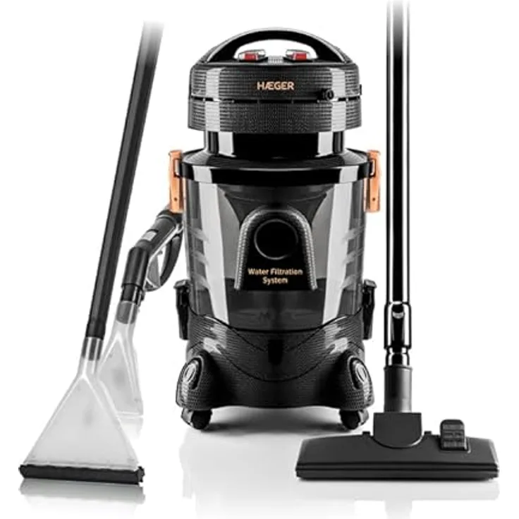 Haeger Multifunktions-Staubsauger, Nass- und Trockensauger mit Wasserfilter, 1200 W, für Teppiche, Polster und Autos, effektive Fleckenreinigung