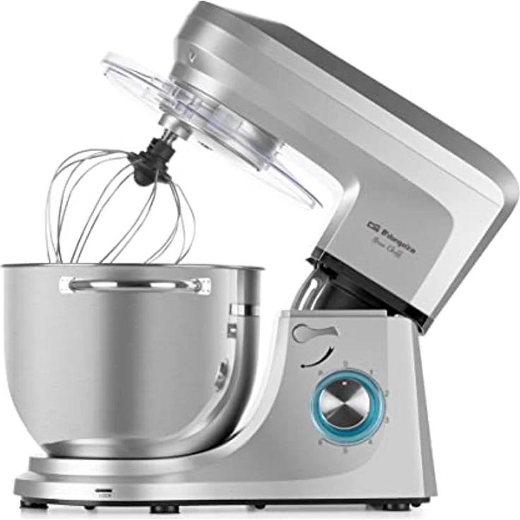 Orbegozo AM 8000 - Knetmaschine, 7 Liter, sechs Stufen, Planetenbewegung, Behälter aus Edelstahl, neigbarer Kopf, AC-Motor, 1800 W - Küchenmaschine mit Schutzdeckel und Planetenbewegung – Bild 3