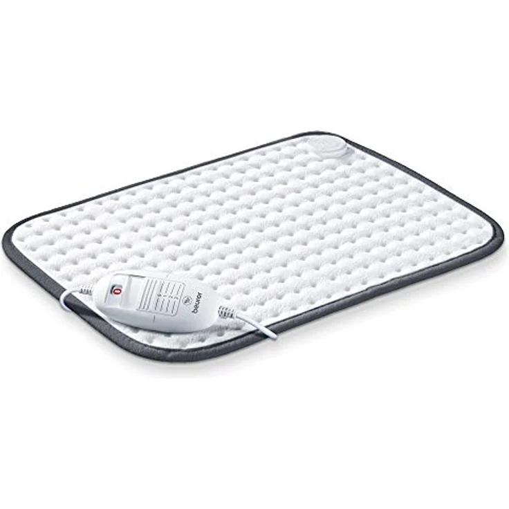 Beurer Heizkissen HK 41, kuscheliges Wärmekissen mit 3 Temperaturstufen und Abschaltautomatik, maschinenwaschbar, made in Europe, weiß / grau, 44x33 cm (1er Pack) – Bild 1