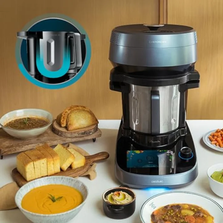 Cecotec Mambo CooKing Total Gourmet Essential, Küchenroboter mit 2200 W, 45 Funktionen, 5L Edelstahl-Krug, Smartphone App mit Tausenden Rezepten und integrierter Waage – Bild 5