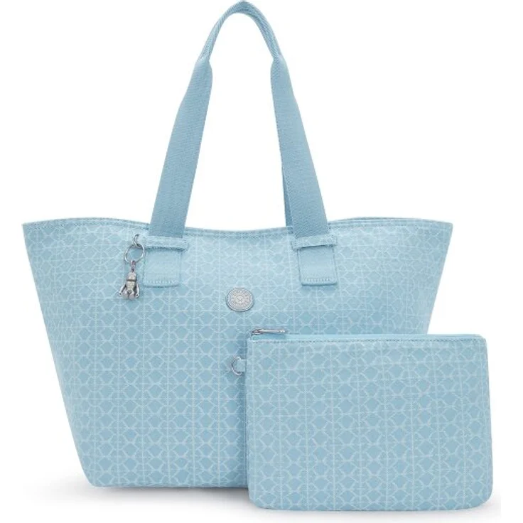 Kipling Denim Love Raaja Shopper Tasche, 33 cm x 12.5 cm x 22 cm, blau, 100% Polyester
