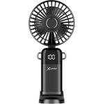 XLAYER klappbarer Handventilator mit Smartphone-Halterung, wiederaufladbar 1.200 mAh, 5 Geschwindigkeitsstufen, beige