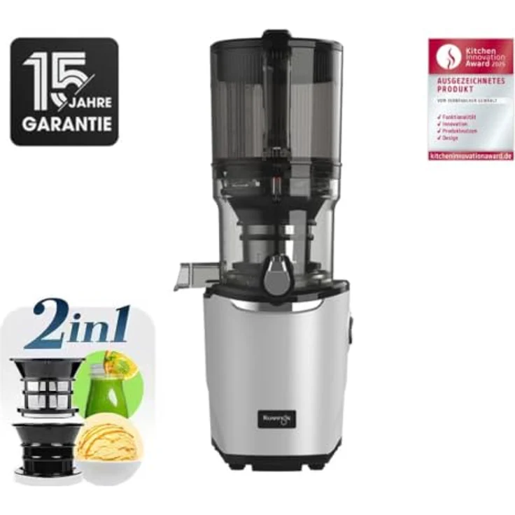 Kuvings AUTO9 HANDS-FREE SLOW JUICER (KHS-975SE), 2-in-1 Entsafter mit 2 L Auto-Hopper und BPA-freien Materialien, 200 W – Bild 2