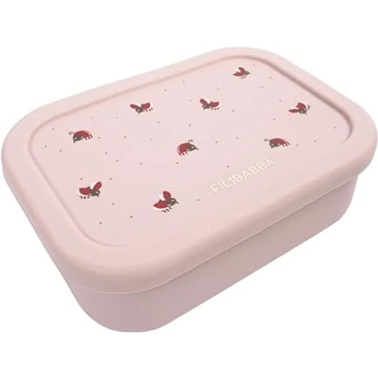 Filibabba Brotdose aus Silikon - Little Wonders, 700 ml Lunchbox mit drei Fächern, rosa – Bild 2