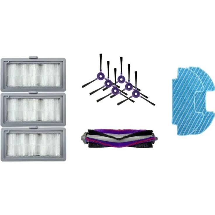 Midea Spare Parts Kit für i5C, 6x Seitenbürsten, 1x Hauptbürste, 3x HEPA-Filter, 2x Wischmopps, Staubsauger Roboter Zubehör