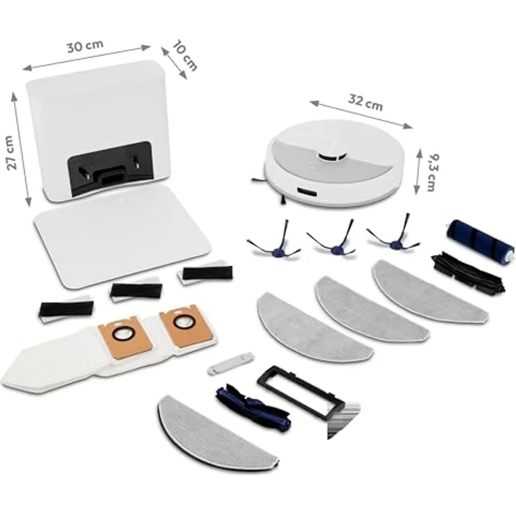 Medion® Saugroboter X23 SW+, smarter Saugroboter mit Wischfunktion, Absaugstation, beutellos, weiß – Bild 8