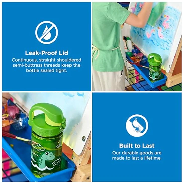 Nalgene Kinderflasche 'OTF Kids Sustain', 0,35 L, BPA-frei, bruchfest, Einhanddruckverschluss, 50% aus recycelten Materialien – Bild 2