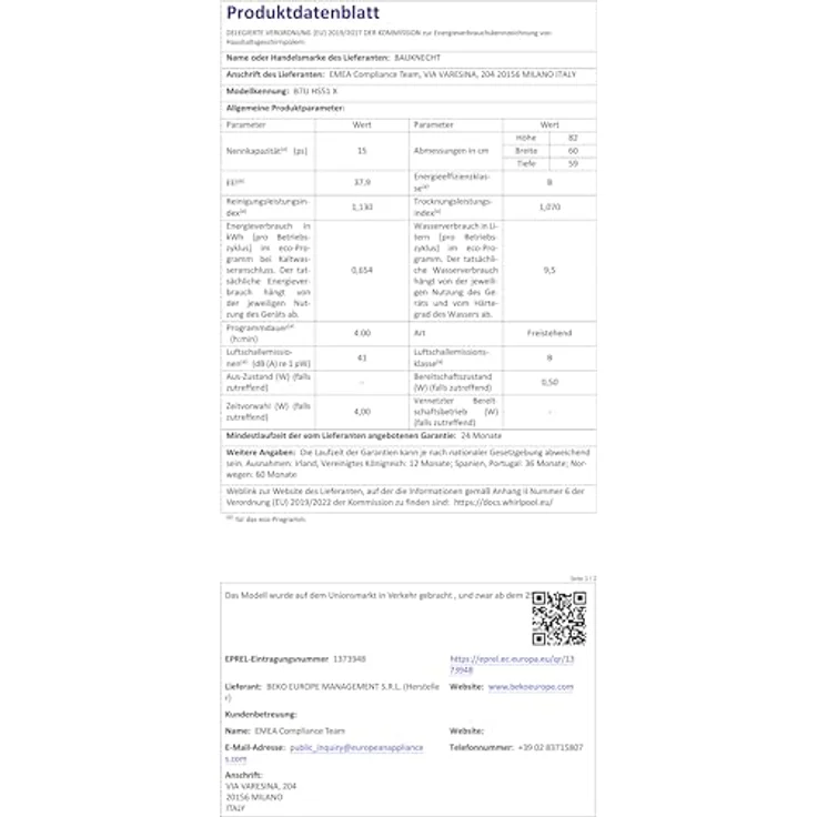Bauknecht B7U HS51 X, Unterbau-Geschirrspüler 60 cm mit MaxiSpace-Innenraum und PowerClean Pro Technologie – Bild 25