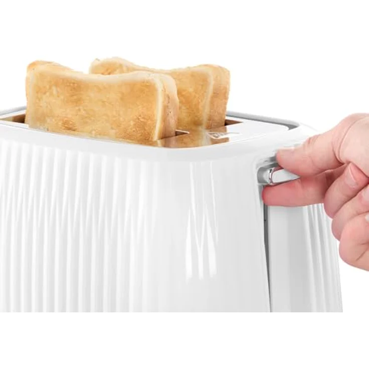 Russell Hobbs Toaster Eden (6 Bräunungsstufen, Hebefunktion, Auftau-, Aufwärm- & Stoppfunktion, Krümelschublade, Brötchenaufsatz, Weiß) – Bild 4