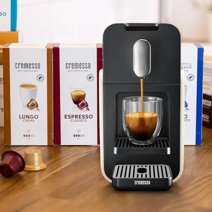 CREMESSO Brava Cream White Kapselmaschine, Lungo Grande Taste, 19 bar Druck, 1.3L Wassertank – Bild 5