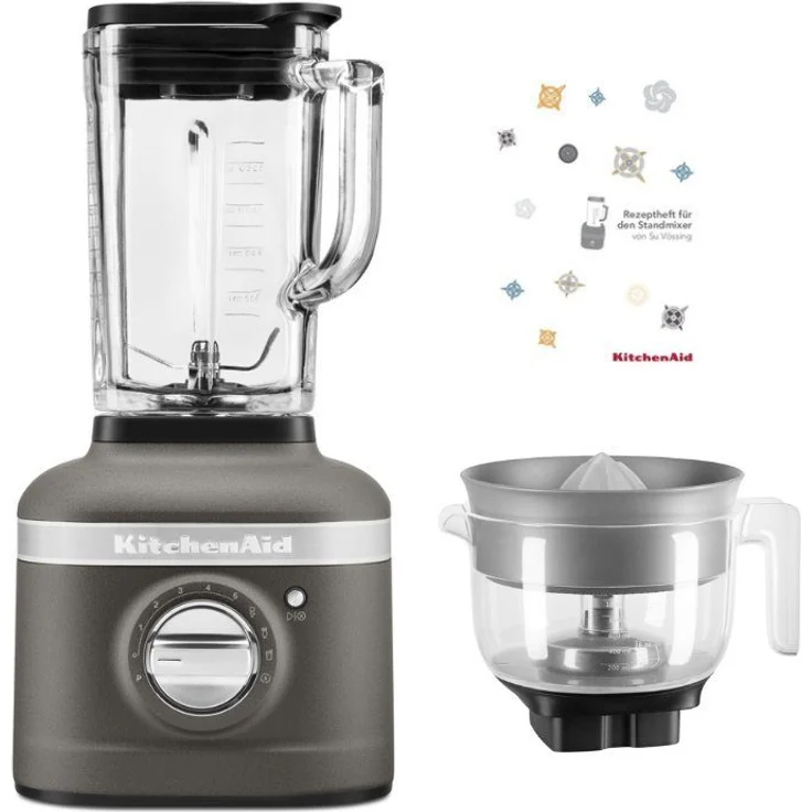 KitchenAid K400 Standmixer, 1200 Watt Leistung, inkl. Zitruspressenaufsatz, schwarz