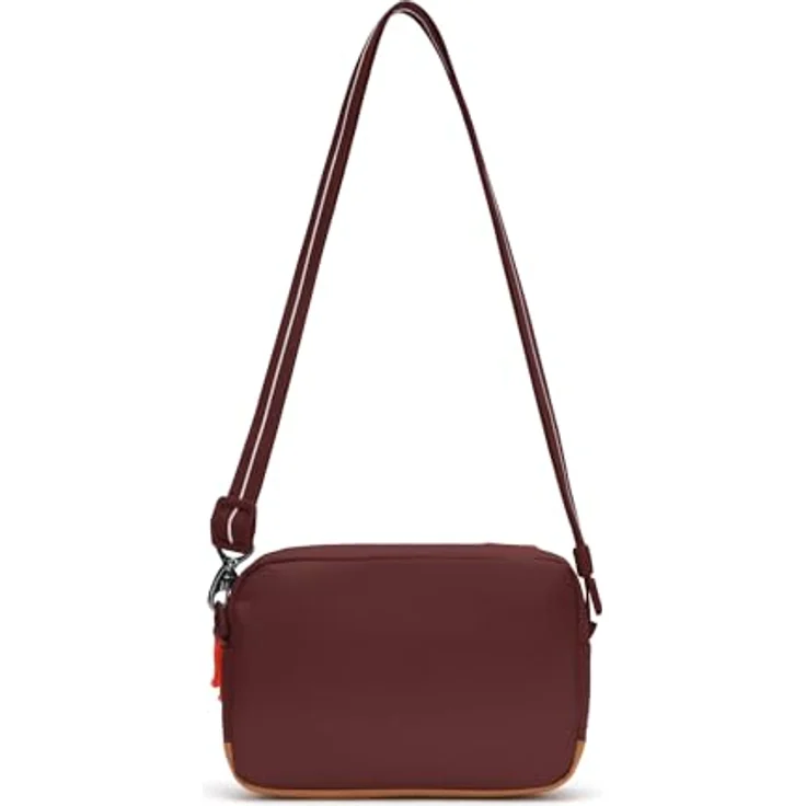 Pacsafe Crossbody Bag mit Diebstahlschutz, garnet red, 2,5 l Volumen, RFID Blocker, wasserfest – Bild 3