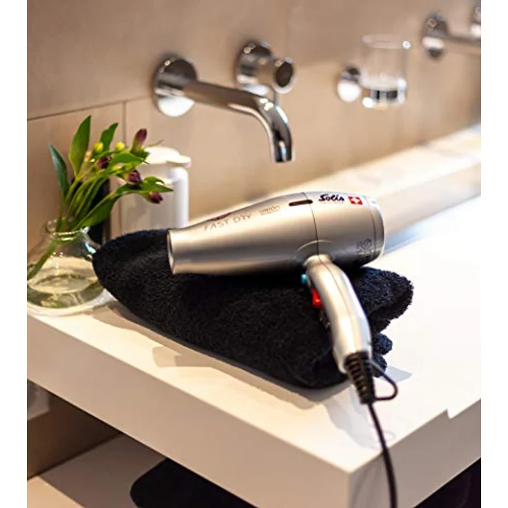 Solis Fast Dry 360º ionic 381 - Ionen Haartrockner - Föhn mit ION-Technologie - 360º drehbares Kabel - inklusive Stylingdüse - Silber – Bild 2