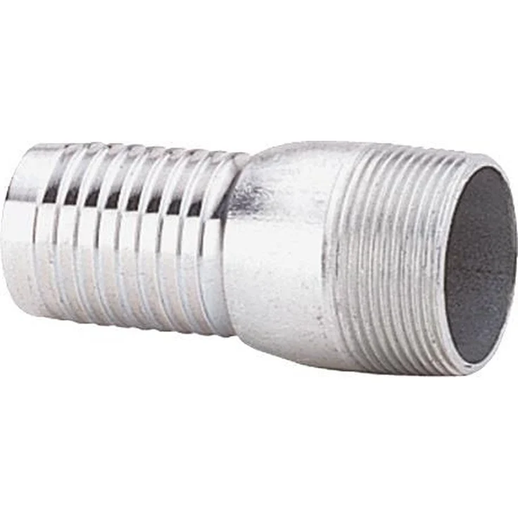 Teguma Schlauchstutzen TEGUMA 5340050050, verzinkter Stahl, Außengewinde 2 Zoll, Schlauchgröße 51 mm, 0,304 kg