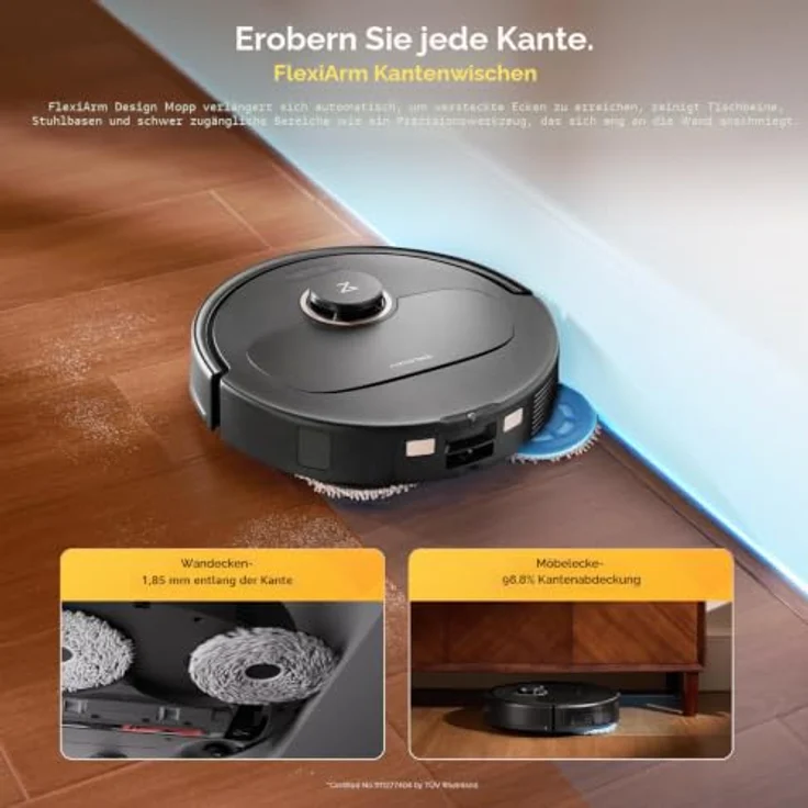 Roborock Qrevo 5AE, Staubsauger Roboter mit intelligentem Reinigungssystem, Schwarz – Bild 4