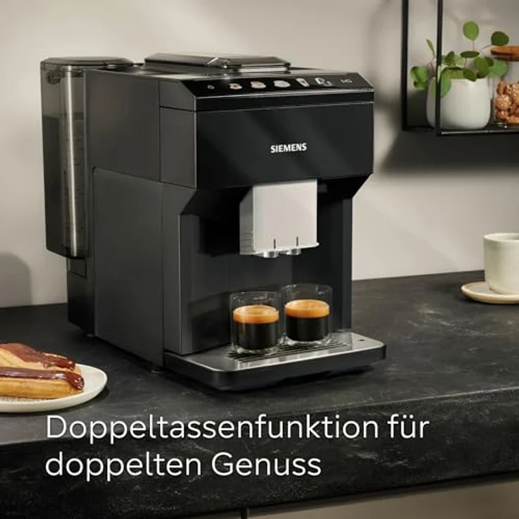 Siemens Kaffeevollautomat EQ500 classic, TFT-Display, 5 Kaffee- und Milchgetränke, Doppeltassenfunktion, einfache Reinigung, Schwarz, TP511E19 – Bild 3