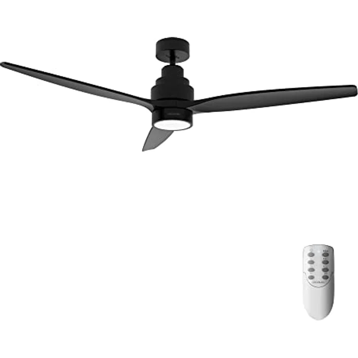 Cecotec Deckenventilator mit Licht EnergySilence Aero 5350 Black Design. 30 W, Durchmesser 132 cm mit 3 Flügeln, DC-Motor, LED-Licht, Fernbedienung, Timer und Winter-Sommer-Modus – Bild 1