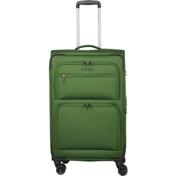 Travelite Cubis Trolley M 72 cm, 4 Rollen, grün, 100% Polyester – Bild 2