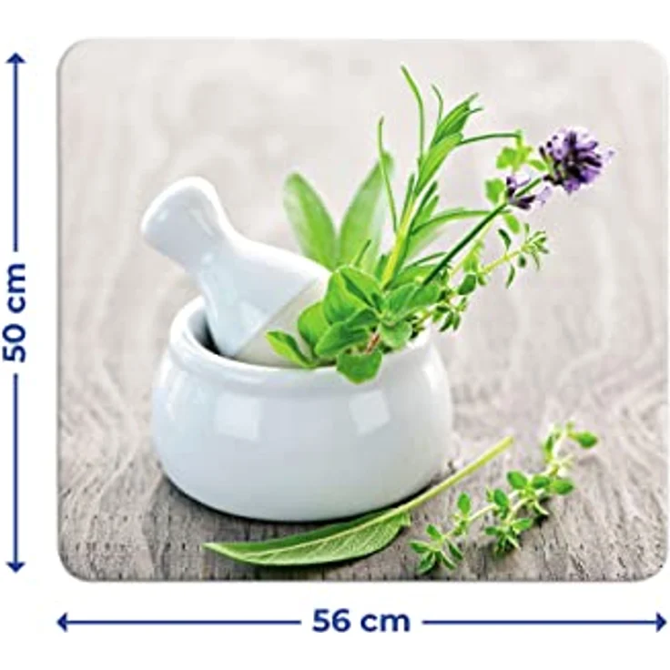 WENKO Multi-Platte Kräutergarten - für Glaskeramik Kochfelder, Schneidbrett, Gehärtetes Glas, 56 x 0,5 x 50 cm, mehrfarbig – Bild 6