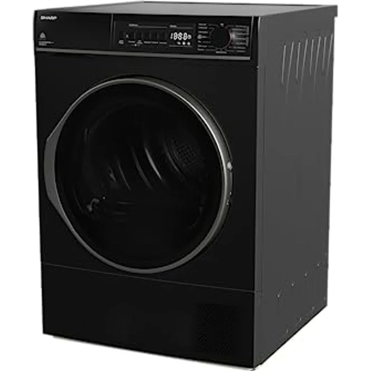 Sharp KD-ROHB8GBA+++-DEWärmepumpentrockner / A+++ / 8 kg / 15 Programme inkl. 30 min Kurzprogramm / BubbleDrum-Schontrolmmel mit LED-Trommelbeleuchtung / Ablaufschlauch / Schwarz – Bild 3