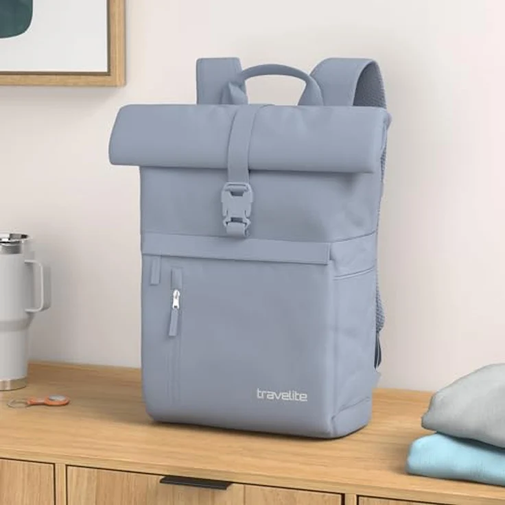 travelite BASICS Rollup Rucksack, Freizeitrucksack mit Laptopfach bis 15,6 Zoll, atmungsaktive Rückwand, in Trendfarben erhältlich – Bild 2
