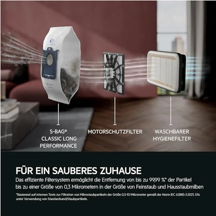 AEG CLEAN 5000 AB51C1SW Staubsauger mit Beutel, hohe Saugleistung, 37 % Recyclingkunststoff, Hygiene-Filter, weiß – Bild 4