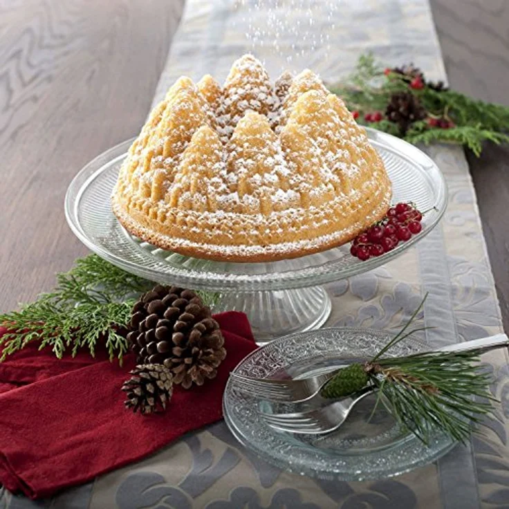 Nordic Ware - Backform, Kuchenform - Weihnachtsbackform - Tannenbäume, Winterwald - Aluminiumguss – Bild 3