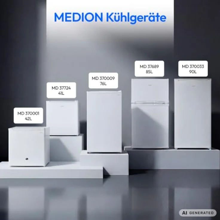 MEDION Kühlschrank MD370033, 90 Liter mit Gefrierfach, Energieeffizienzklasse E, weiß – Bild 8