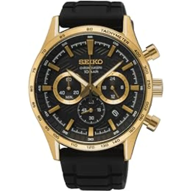 SEIKO Herren Analog Quarz Uhr mit Silikon Armband SSB446P1 – Bild 1