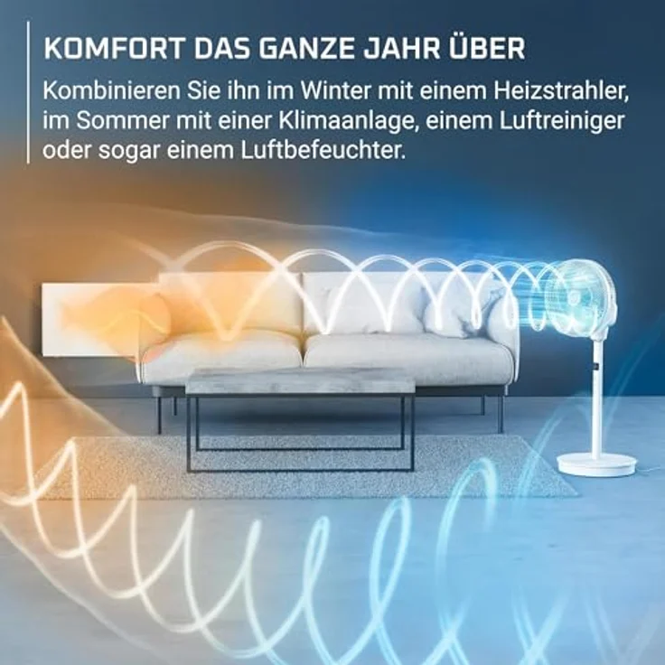 Rowenta Turbo Silence Compact 3D Nomad QV5050F0, leistungsstarker und geräuscharmer Ventilator mit externer Akku-Kompatibilität, kompakt und mobil – Bild 3