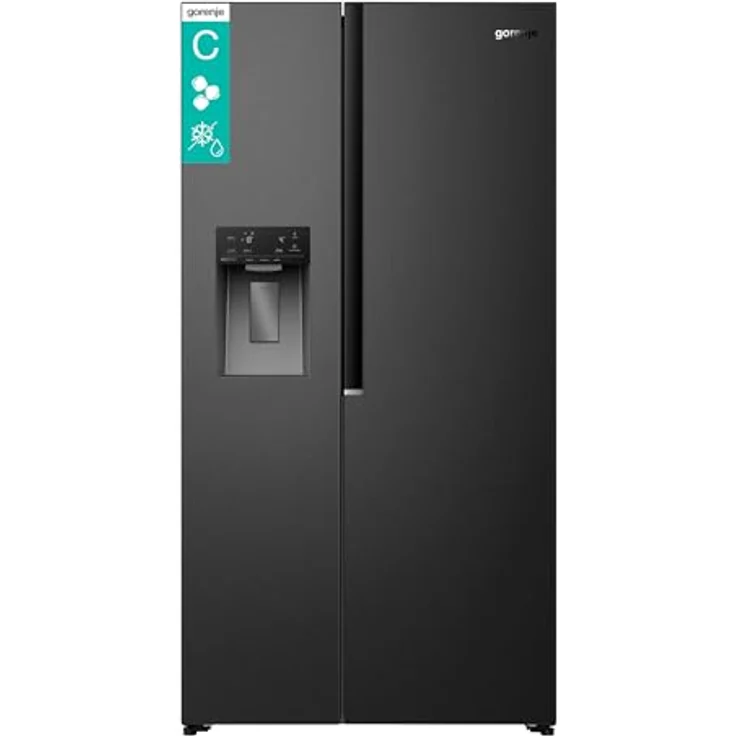 GORENJE NRS917C61BX Side-by-Side Kühlschrank, 528 l, Schwarz Inox Look, Wasser- und Eiswürfelspender, 1786 mm hoch – Bild 1