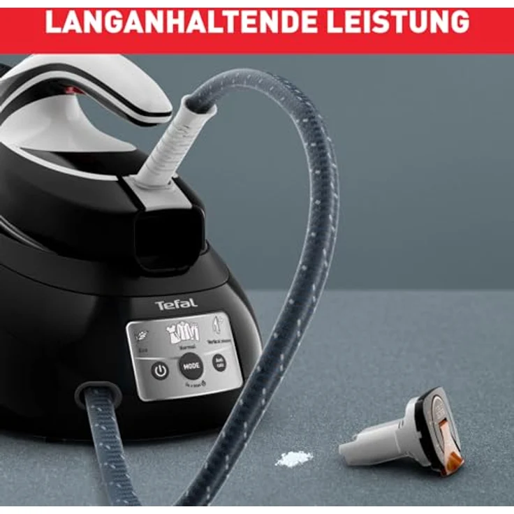 Tefal SV8055 Express Anti-Calc Dampfbügelstation, 2800 Watt, Dampfstoß 450 g-Min., Dauerdampf 120 g-Min., Anti-Kalk-Kollektor, Durilium AirGlide AutoClean Bügelsohle, Schwarz-Weiß – Bild 3