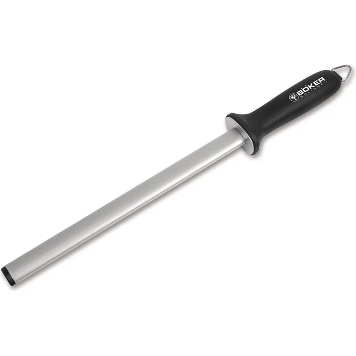 Böker Wetzstahl Böker Manufaktur Solingen Diamant Schleifstab, mittlere Körnung, 28 cm, Schwarz – Bild 1