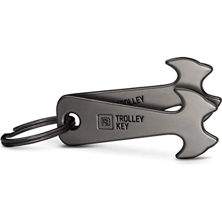 FABACH 2 Black Trolley Key Einkaufswagenlöser - Ersetzt Einkaufswagenchip, Einkaufschip - Schlüsselanhänger aus Metall für Key Organizer und Schlüsselbund - Kein Steckenbleiben im Einkaufswagen