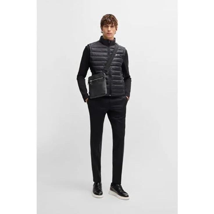 BOSS Umhängetasche BMB New Crosstown_Envel., zertifiziertes Leder (Leather Working Group), Schwarz – Bild 5
