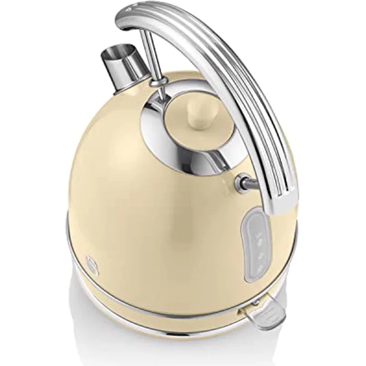 SWAN STP7050CNEU Retro Frühstücksset, Wasserkocher 1,8L kabellos mit Überhitzungsschutz und 2 Breitschlitz-Toaster in Vintage Creme – Bild 6